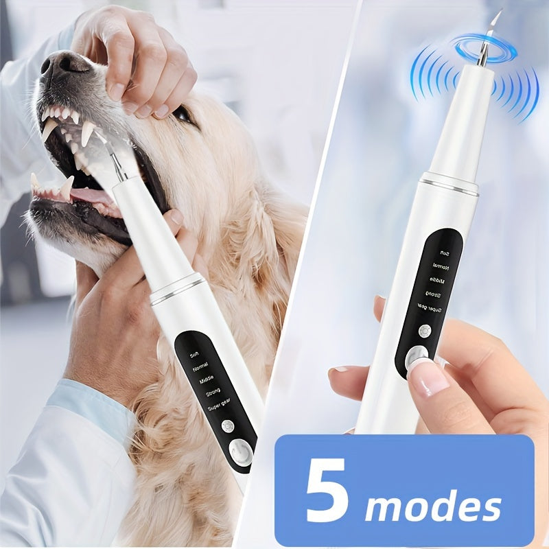 Electric Tooth Cleaner For Pets Removes Stains And Stones From Teeth With 2 Cleaning Heads USB Charger Care Kit To Protect Teeth And Gums