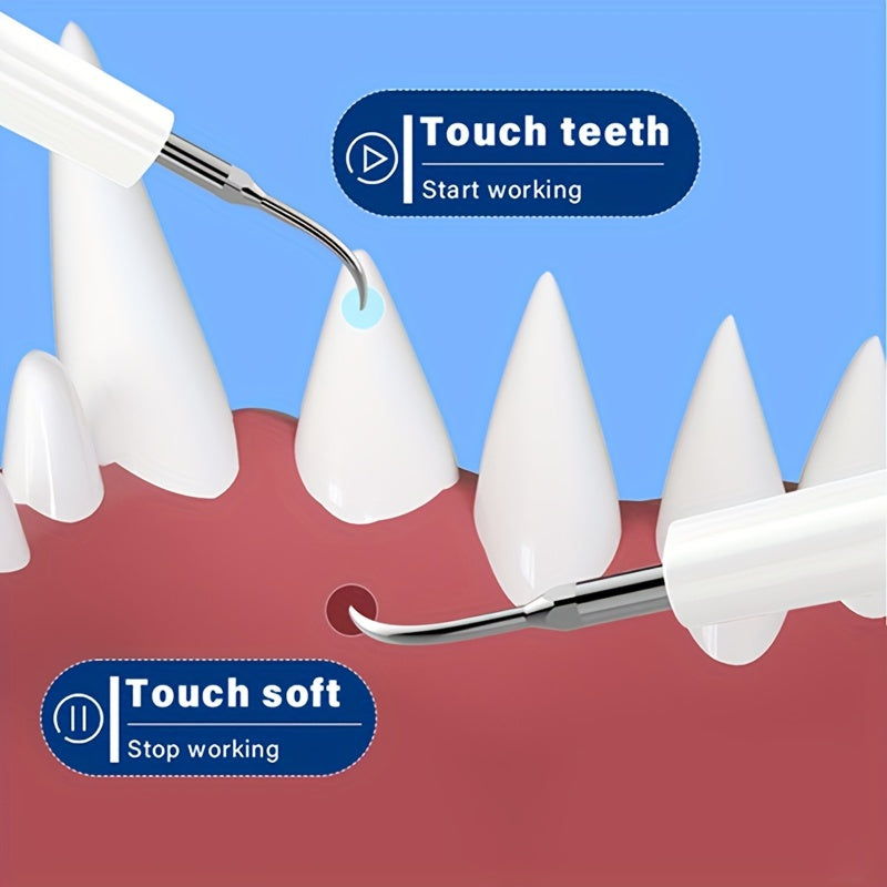 Electric Tooth Cleaner For Pets Removes Stains And Stones From Teeth With 2 Cleaning Heads USB Charger Care Kit To Protect Teeth And Gums