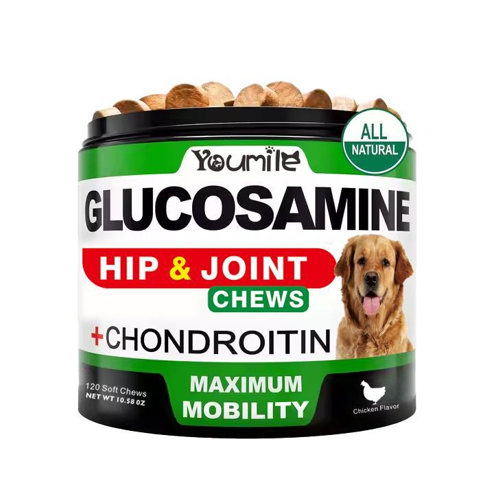 Youmile Hip & Joint Health Supplement For Dogs 120 Chews, Glucosamine Chondroitin MSM Dog Chews With Hyaluronic Acid, Liver Flavored Bone & Joint Support Supplement, For All Breeds